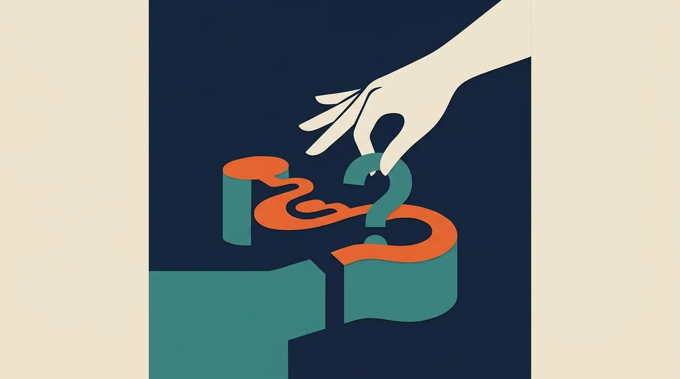 A hand lifting a green piece from a winding orange and teal path.